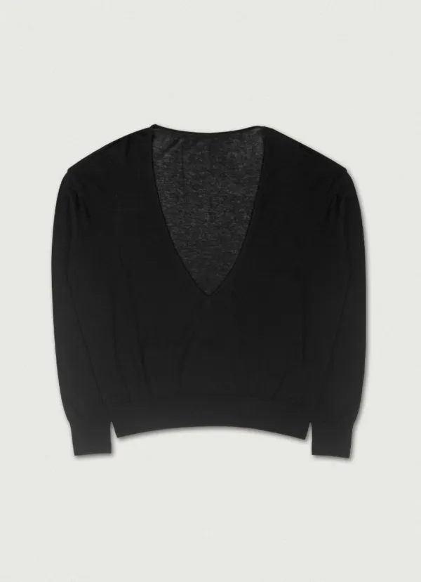 2nd/ Mist V-neck Knit [black]