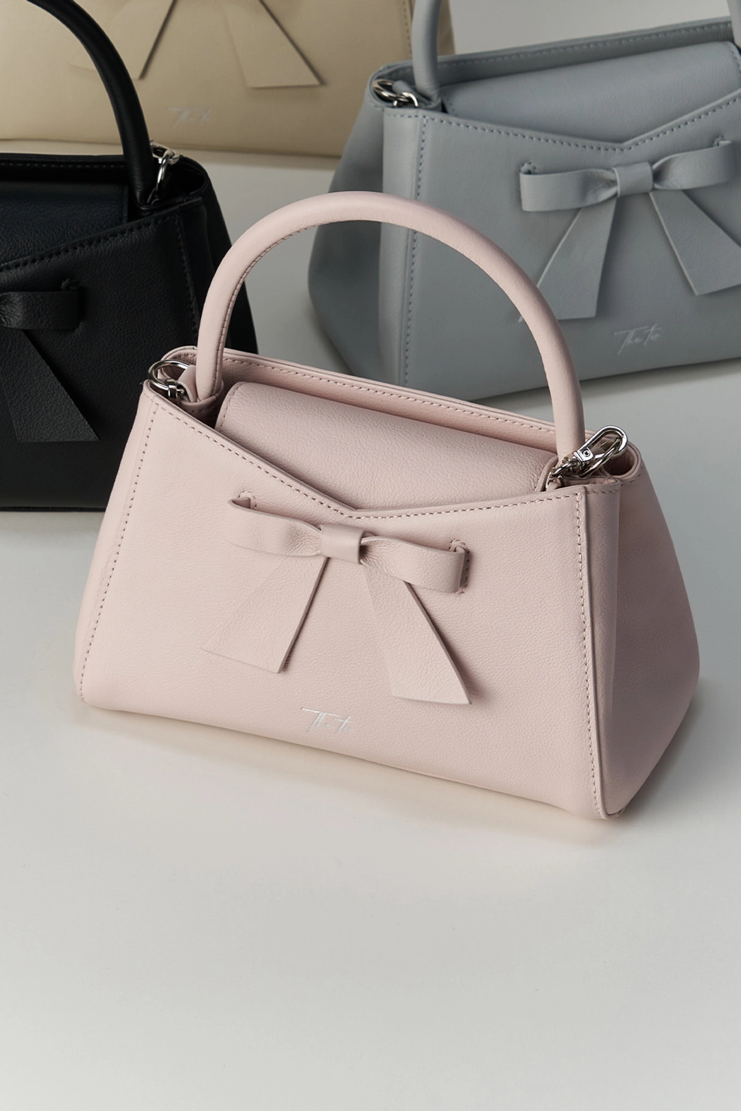 더티스 [Italian Leather] Tis Bow Mini Bag (Pink) 상품 이미지 2