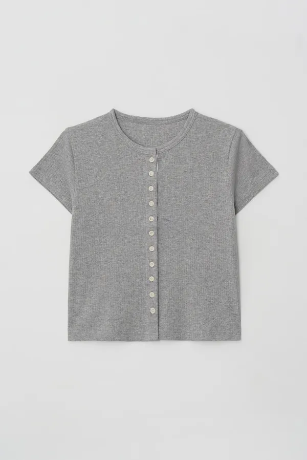 baker button tee - grey