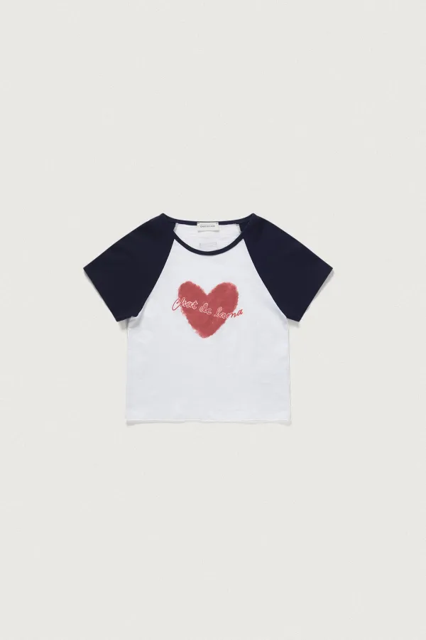 HEART RAGLAN T-SHIRT [NAVY]