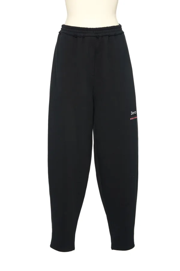 FW25 ZERO BLACK LOGO PRINT SWEATPANTS