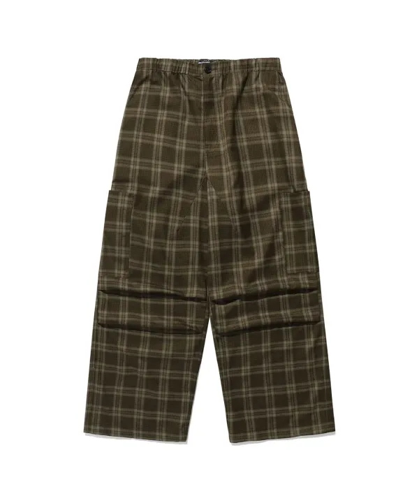 check parachute cargo pants[brown]
