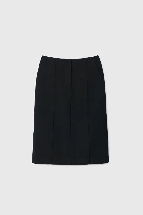 [Exclusive]Wool Midi Skirt (Black)