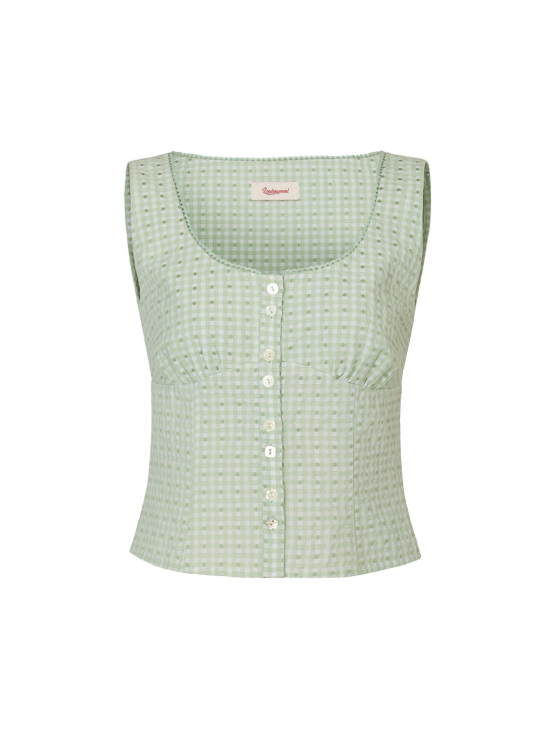 루루서울 Olive Button Sleeveless (Green) 상품 이미지 3