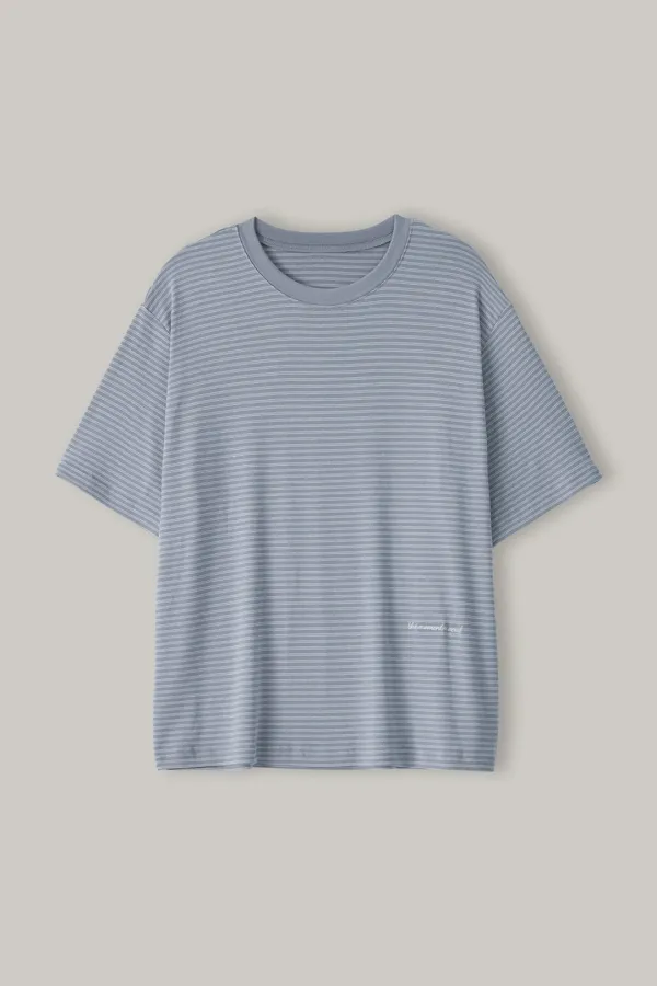 Moment Stripe Tee (Skybiue)