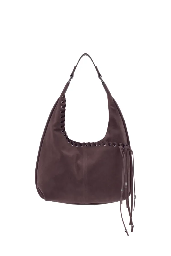 [2차 재입고] 미디움 슬래쉬 호보 백 medium slash hobo bag (suede taupe)