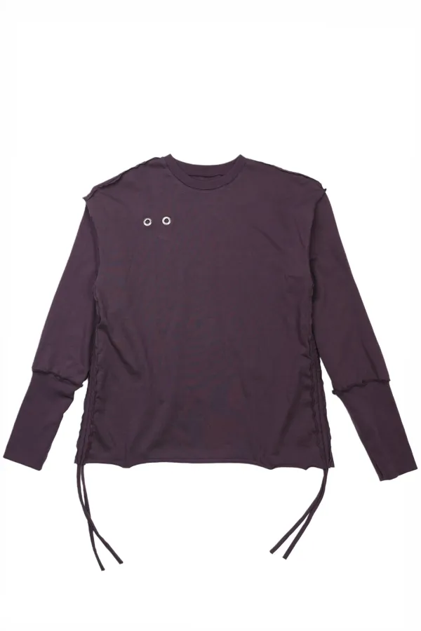 EYELET SWEATSHIRT - PURPLE