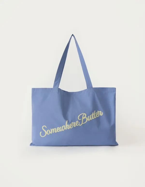 8.10 출고 Bold Logo Cotton Bag - Blue