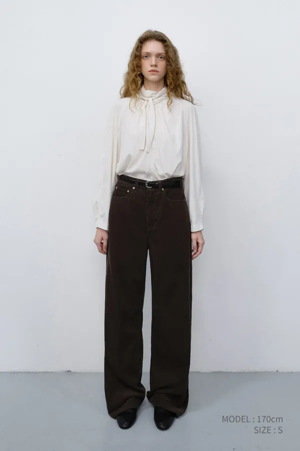 TIE BLOUSE CREAM_UDBL6C203CR