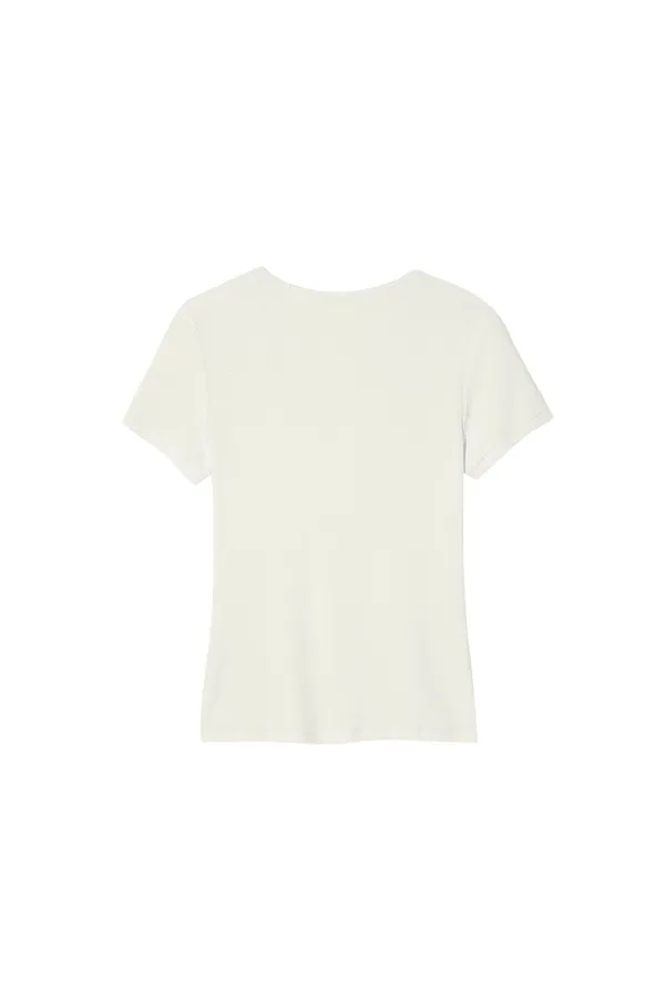 BASIC WOOL BLEND JERSEY TOP [IVORY]