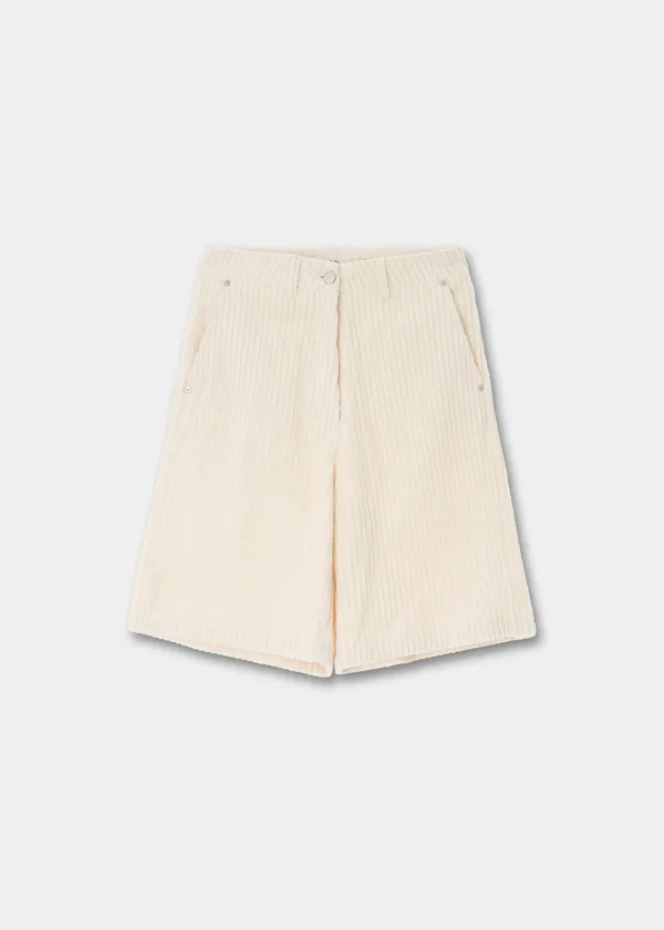 Corduroy bermuda pants (cream)