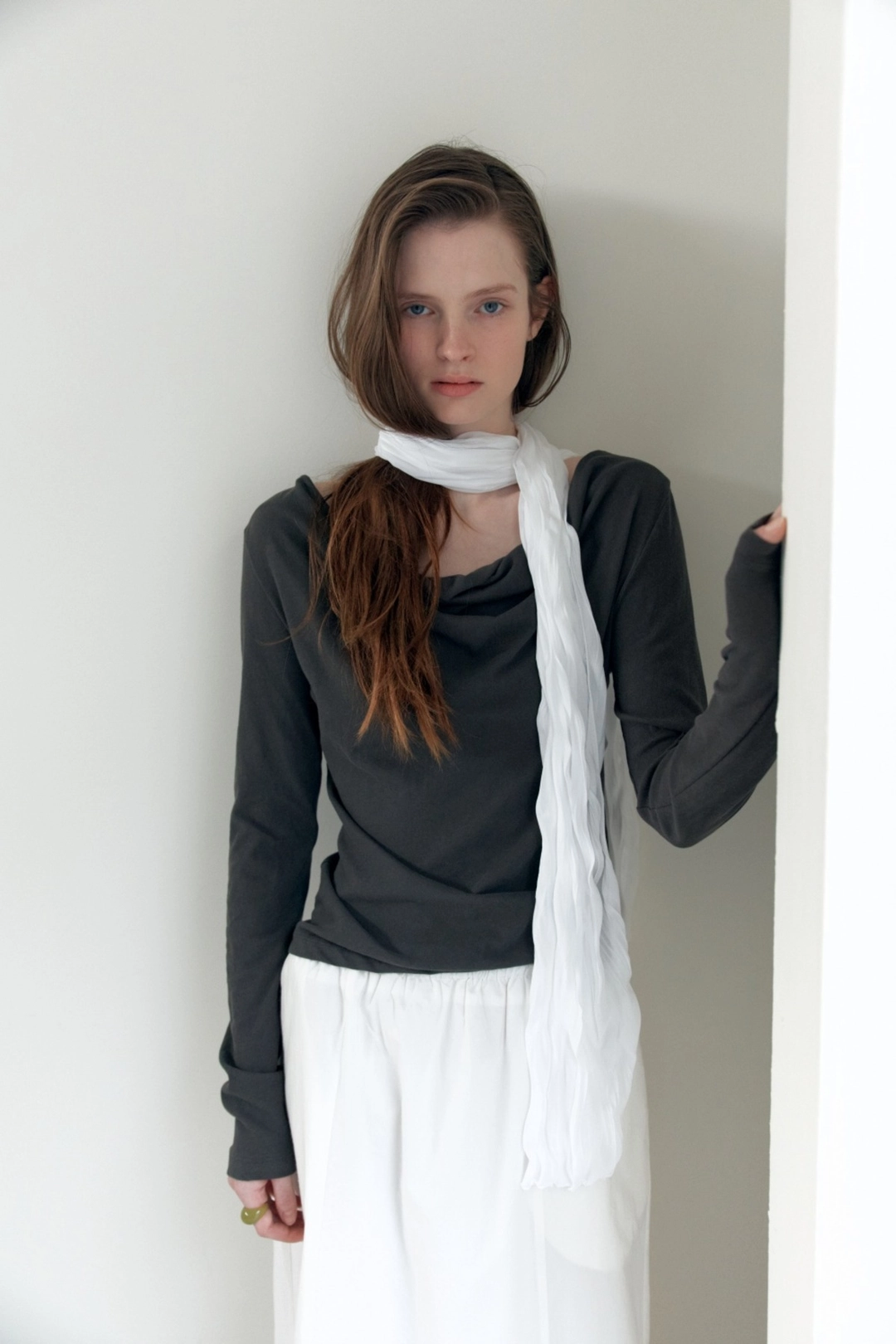 더릴 [5th] Flow Cotton Drape T_Charcoal 상품 이미지 1