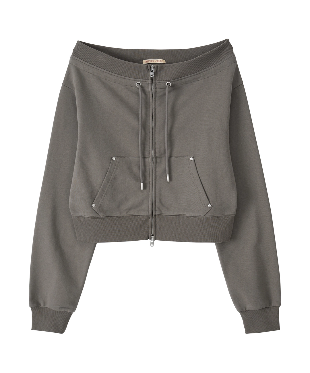 비터셀즈 Vera Off Shoulder Zip Up-Khaki 상품 이미지 1