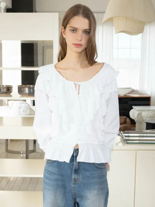 maison jersey blouse (white)