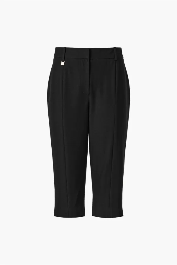 Back Slit Capri Pants, Black