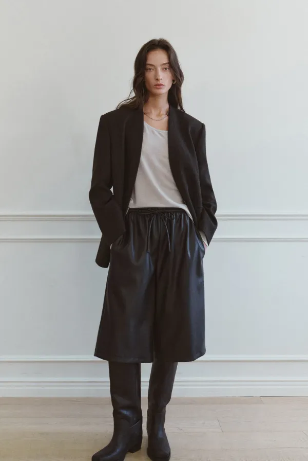 Soft Faux Leather Pants (Dark Brown)