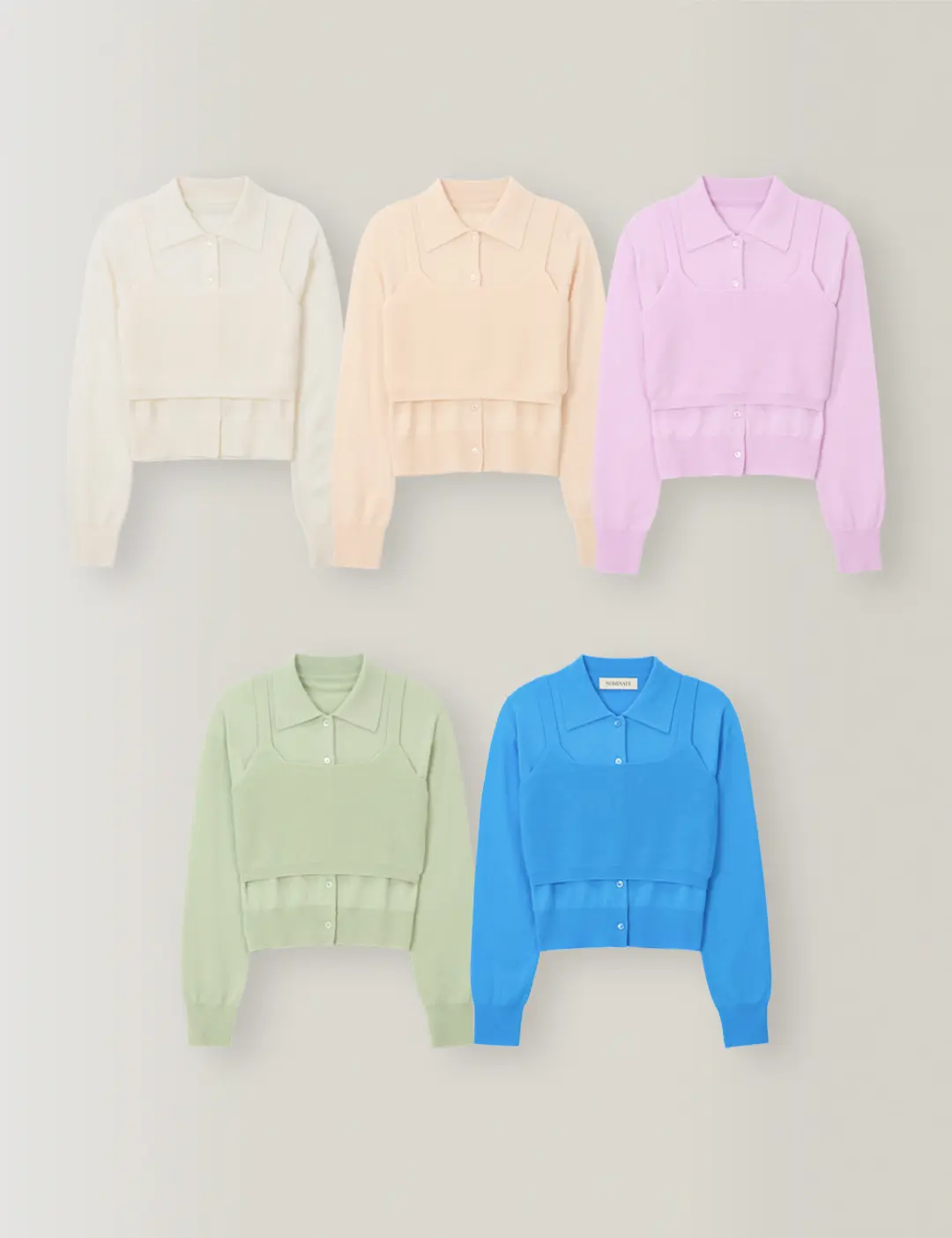 노미나떼 Air Fit Cardigan&Top Set (5 colors) 상품 이미지 2