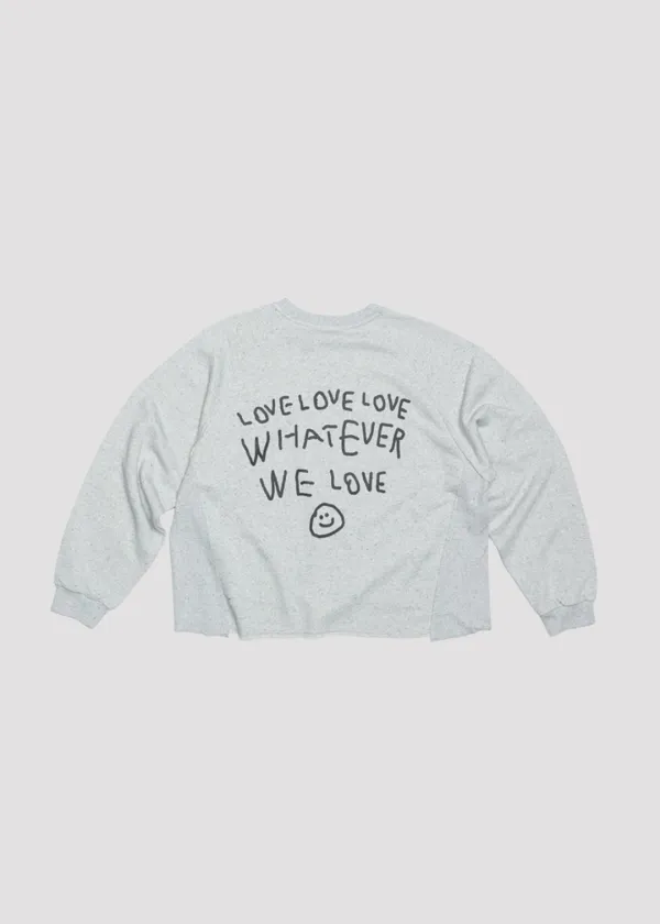 RAW CUT SWEAT LOVE LIGHT GREY