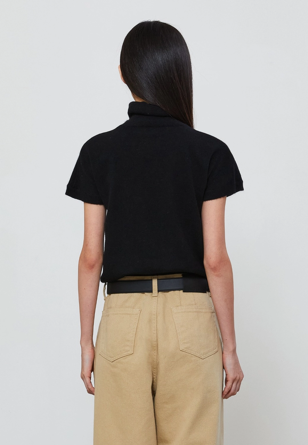 노티아 [CARRY OVER] CAP SLEEVE TURTLENECK KNIT_BLACK 상품 이미지 3