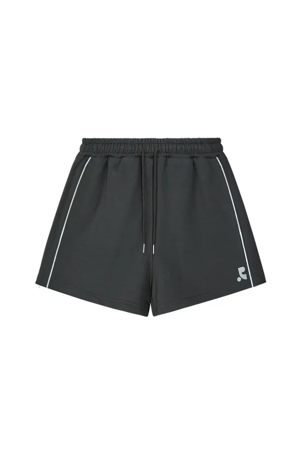 PIPING SWEAT SHORTS - CHARCOAL