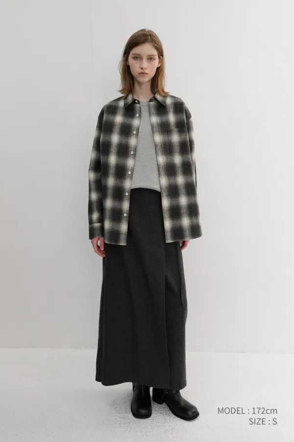 UNISEX WINTER FLANNEL CHECKED SHIRT OLIVE GREEN_UDSH6D121E2