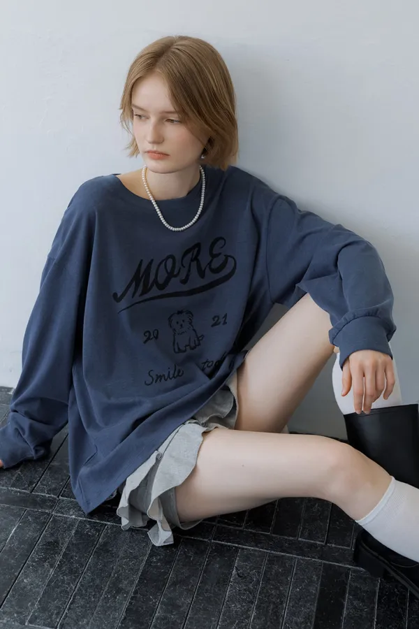 PUPPY BUTTON LONG SLEEVE - NAVY