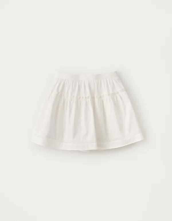 Soy Shirring Mini Skirt - Ivory