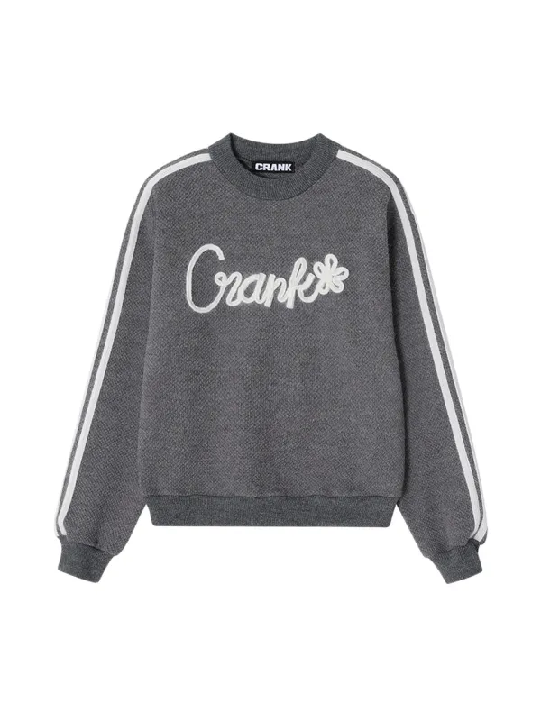 [Last one] ANGORA LINE FLOWER KNITWEAR_MELANGE GREY