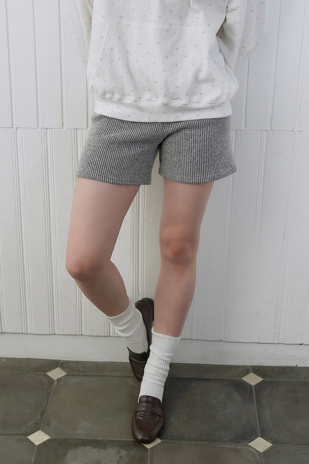 위드아웃썸머 Ribbed knit shorts_gray 상품 이미지 2