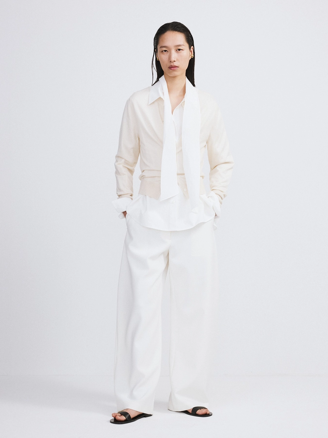 렉토 SILK-CASHMERE KNIT CARDIGAN (CREAM) 상품 이미지 2