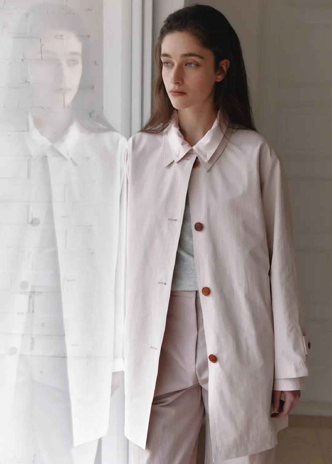 더라이 Single Half Trench Coat(Pink) 상품 이미지 2
