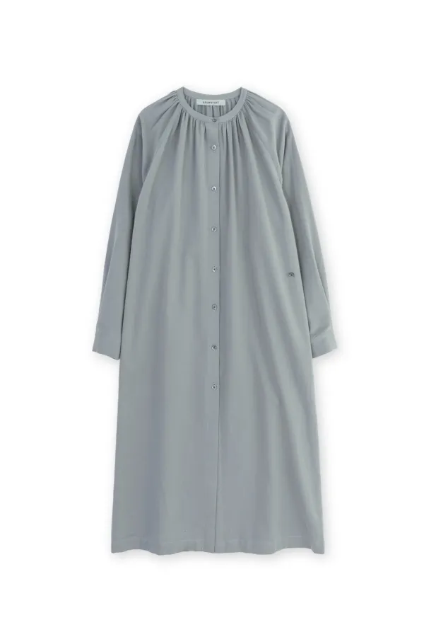 W Gathered Dress, Blue Grey