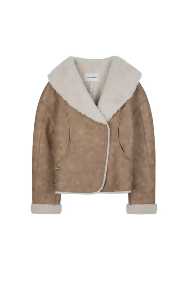 SHAWL COLLAR MUSTANG JACKET (BEIGE)
