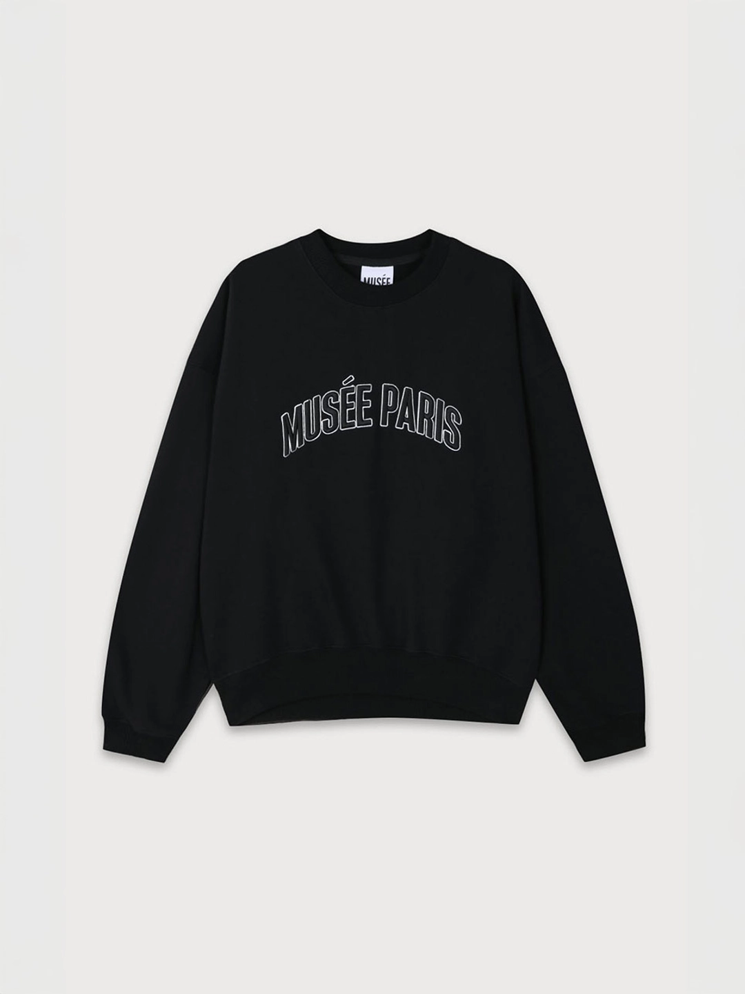 뮤제 POMPIDOU Oversized MUSEE PARIS Embroidery Sweatshirt_Black 상품 이미지 1