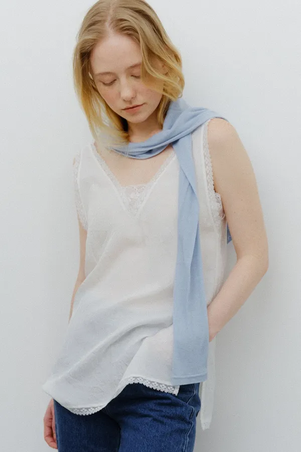 lace sleeveless long top (ivory)