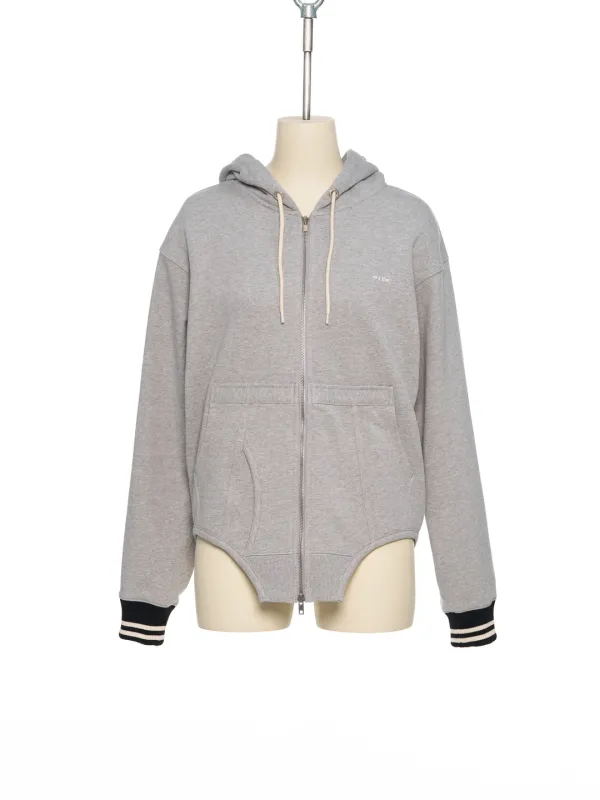 PF25 GRAY BRIEF MOTIF ZIP-UP HOODIE