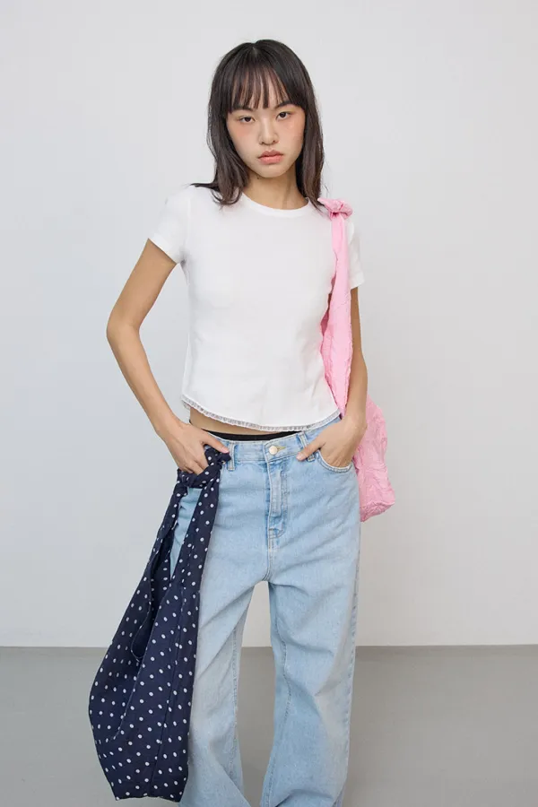 Baby lace tee_ivory
