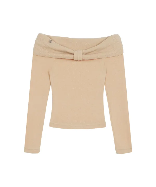 Bella Off Shoulder Long Sleeve [Beige]