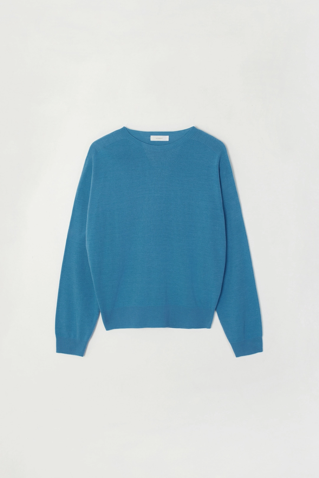 세이지먼트 SEIRA WHOLEGARMENT ROUND-NECK KNIT_BLUE 상품 이미지 1