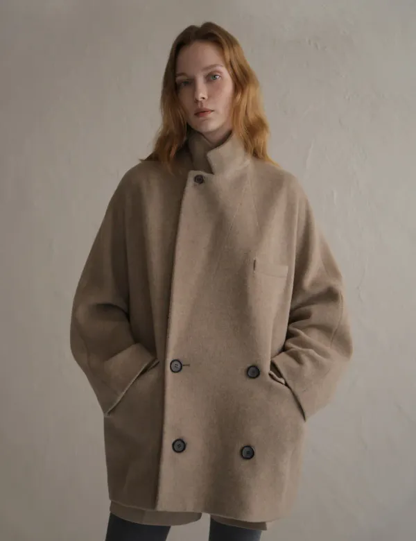 Noel Wool Halfcoat (Muted Beige)