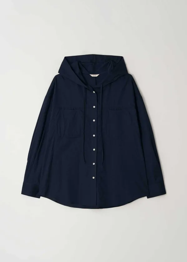 Pocket Hooded Shirt(Navy)