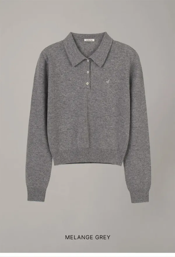 OF COLLAR KNIT_MELANGE GREY