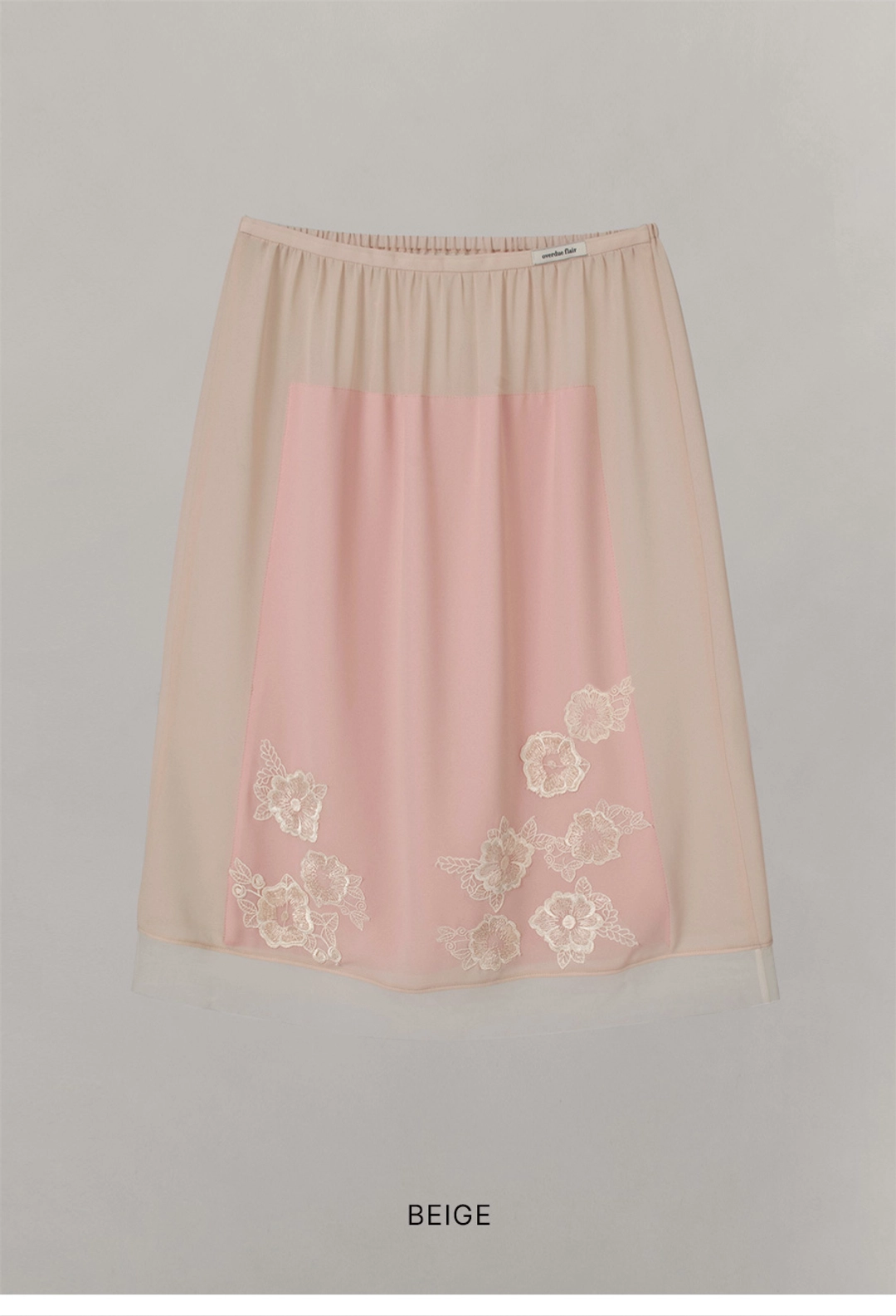 오버듀플레어 LAYERED FLOWER SKIRT_BEIGE 상품 이미지 3