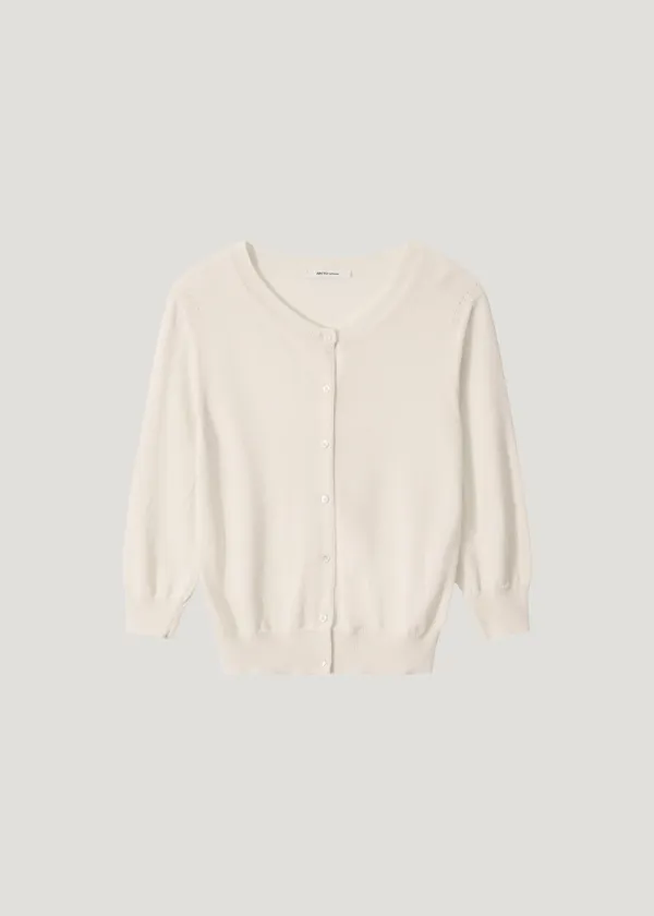 [2nd] Linen-Blend Quarter Cardigan_Ivory