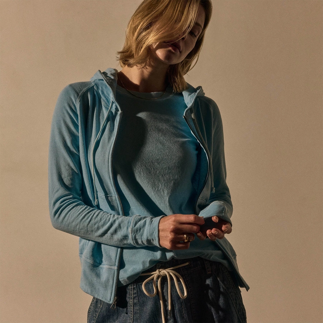 제임스펄스 Vintage French Terry Zip Up Hoodie - Skipper Pigment 상품 이미지 2