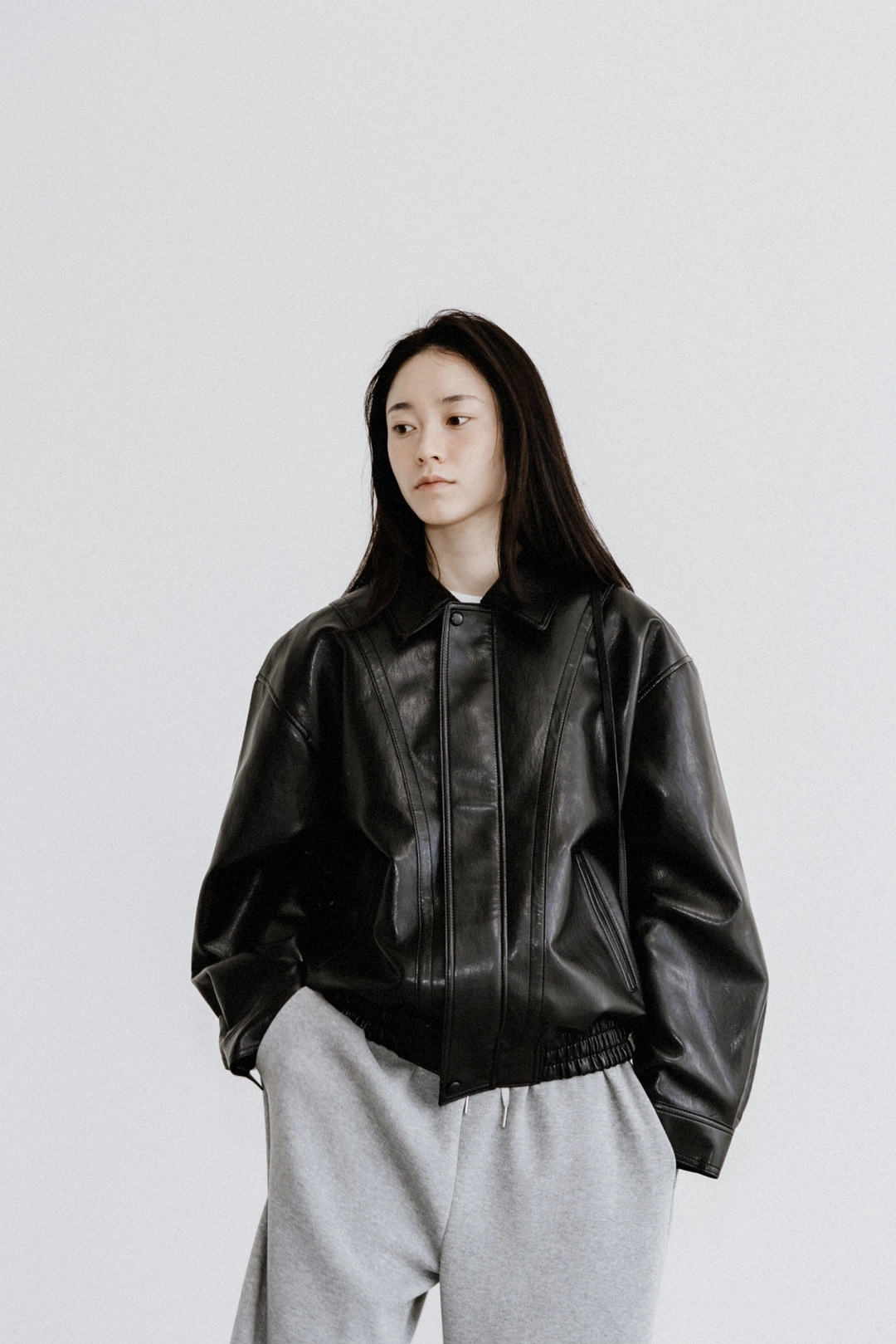 스앨더 35716_Vegan Leather blouson jacket 상품 이미지 2