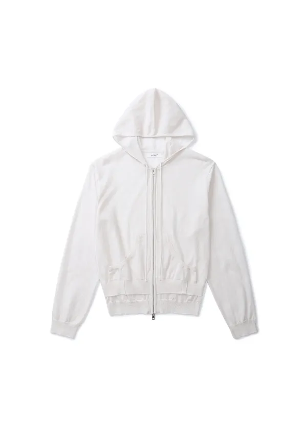 SHEER KNIT HOODED CARDIGAN (IVORY)