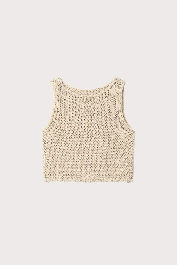 Part.2 Knit sleeveless (beige/black)