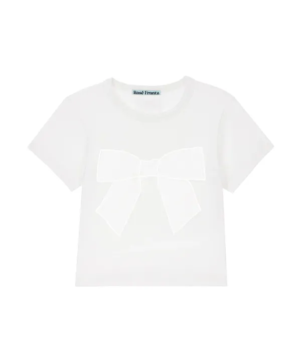 Lace Ribbon T-shirt [White]