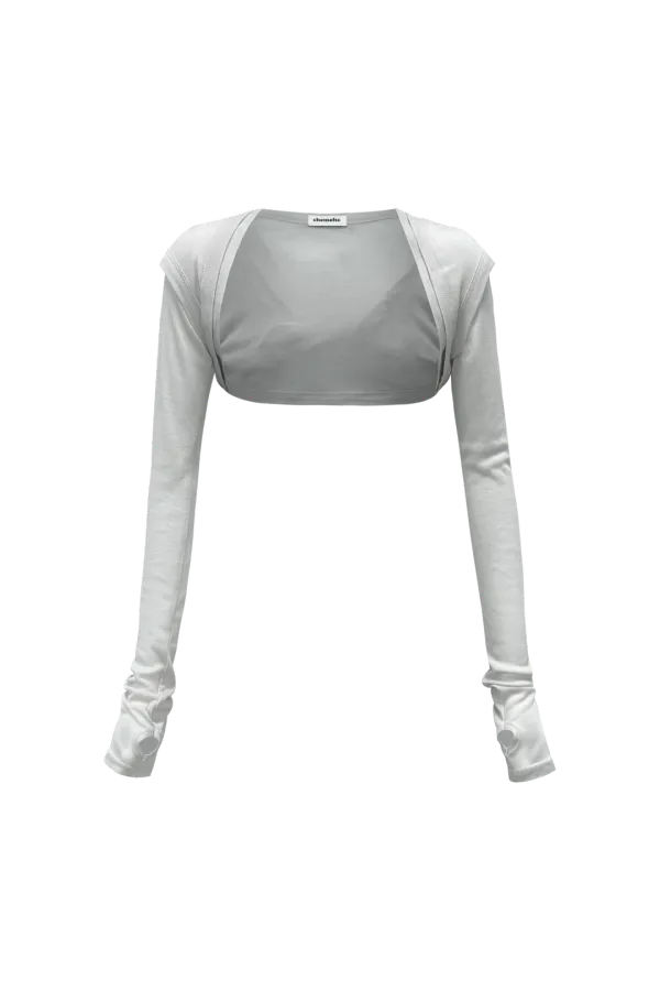 KNOT OVERLAP BOLERO (LIGHT GRAY)